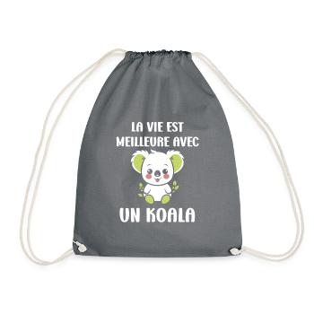 Humour petit bébé koala - Sac de sport léger - gris - Devant
