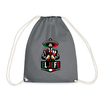 El Jefe El Patrón in Spanish Funny Mexican Quote - Drawstring Bag - grey - Front
