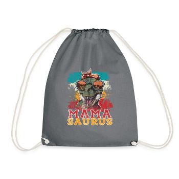 Dino Mamasaurus Mama Momsaurus T Rex - Drawstring Bag - grey - Front