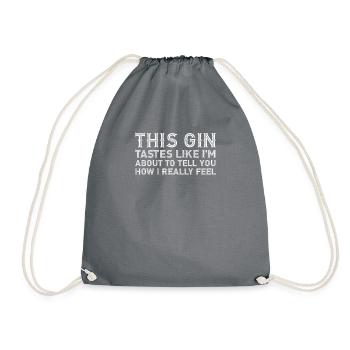 Dieses Gin Tastes T-Shirt - Lustiger Alkohol-Gin-Geschmack - Turnbeutel - Grau - Vorne