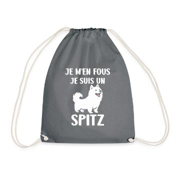 Humour chien Spitz - Sac de sport léger - gris - Devant