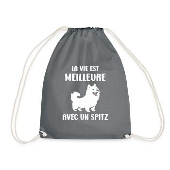 Humour chien Spitz - Sac de sport léger - gris - Devant