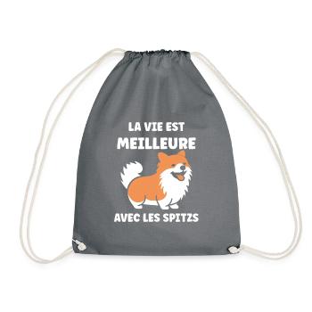 Humour chien Spitz - Sac de sport léger - gris - Devant