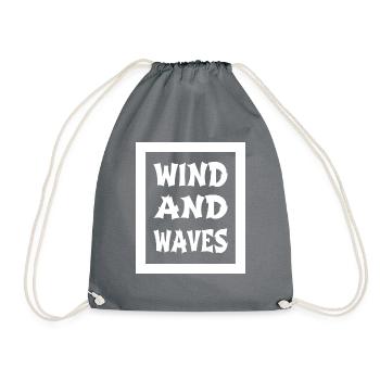 birthday present windsurfing events - Drawstring Bag - grey - Front