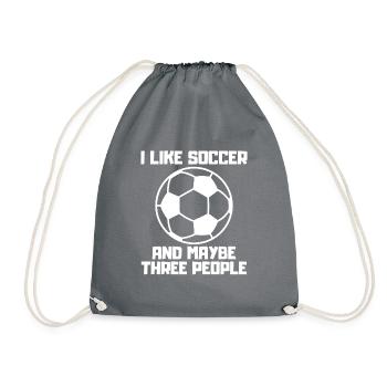 Fußballdesign Fußballmannschaft Fußballspieler - Turnbeutel - Grau - Vorne