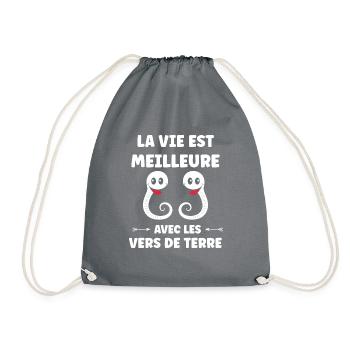 Humour ver de terre - Sac de sport léger - gris - Devant