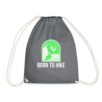 Né pour faire de la randonnée Randonnée Wandern Mountain Wanderlust - Sac de sport léger - gris - Devant