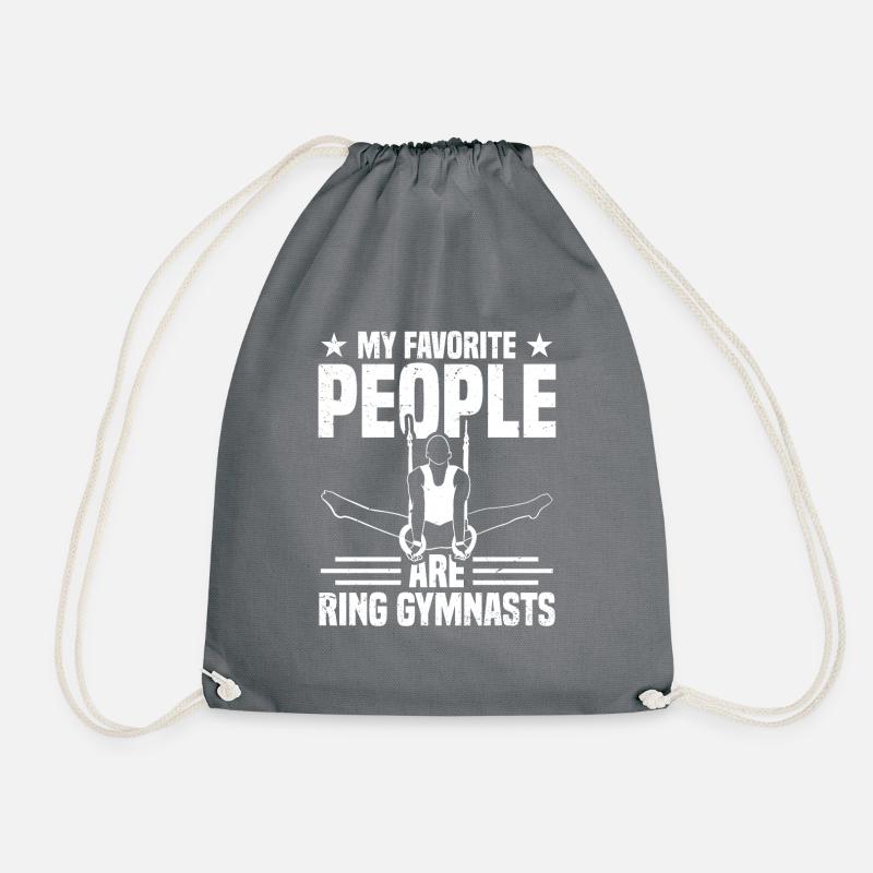 Ring Gymnastics 8 - Drawstring Bag - grey