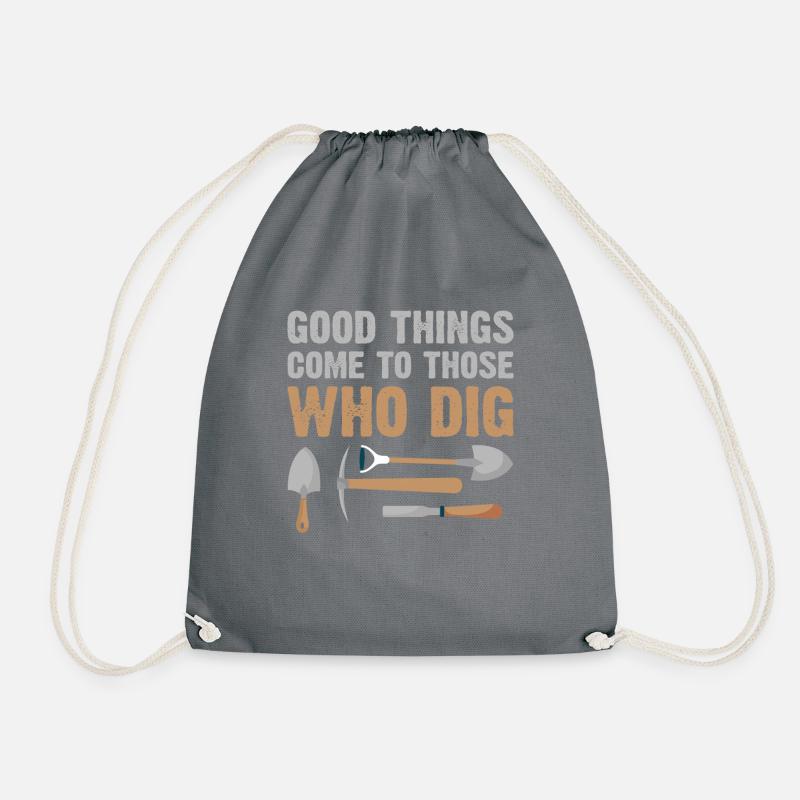 Archaeology for Men, Women, Anthropology - Drawstring Bag - grey