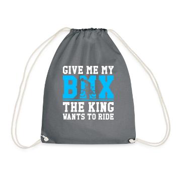 BMX Rider Bicycle Stunt Racing Kids Boys - Drawstring Bag - grey - Front