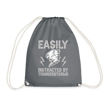 Easily distracted by thunderstorms - Drawstring Bag - grey - Front