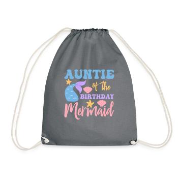 Tante Des Geburtstags-meerjungfrau-designs - Turnbeutel - Grau - Vorne