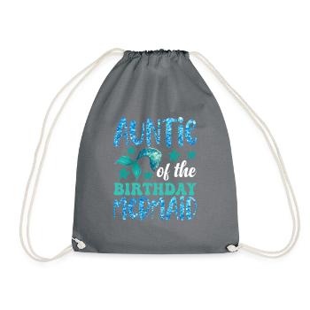 Tante Des Geburtstags-meerjungfrau-designs - Turnbeutel - Grau - Vorne