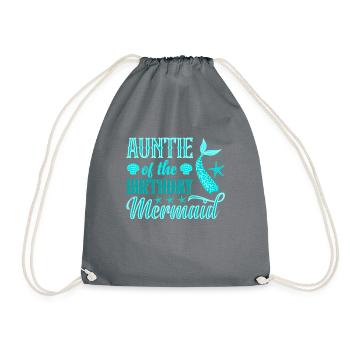 Tante Des Geburtstags-meerjungfrau-designs - Turnbeutel - Grau - Vorne