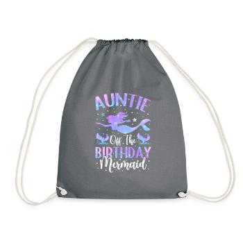 Tante Des Geburtstags-meerjungfrau-designs - Turnbeutel - Grau - Vorne