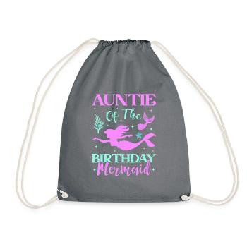 Tante Des Geburtstags-meerjungfrau-designs - Turnbeutel - Grau - Vorne