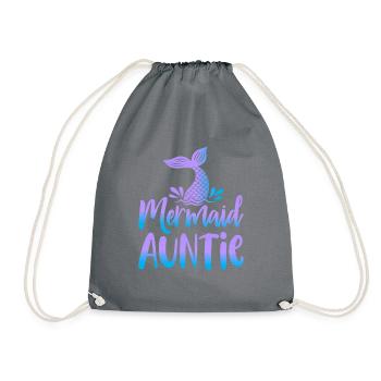 Mermaid Squad Security Auntie Theme Design - Turnbeutel - Grau - Vorne