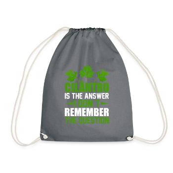 Coriander is the answer unique - Drawstring Bag - grey - Front