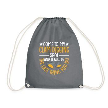 Mussel digging with enthusiasm for mussels - Drawstring Bag - grey - Front