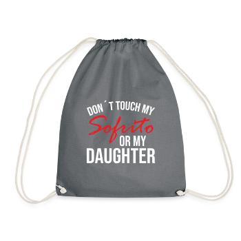 Design « Ne touchez pas à mon Sofrito ou à ma fille » - Sac de sport léger - gris - Devant