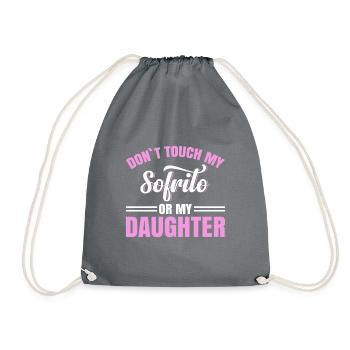 Design « Ne touchez pas à mon Sofrito ou à ma fille » - Sac de sport léger - gris - Devant