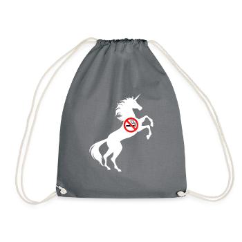 Einhorn Rauchverbot Symbol T-Shirt Rauchen verboten Wortspiel - Turnbeutel - Grau - Vorne