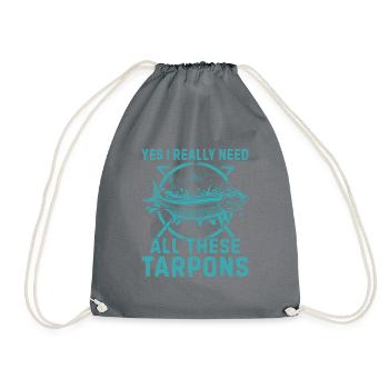 Tarpon Fishing Fishing Fisherman Anglers - Turnbeutel - Grau - Vorne