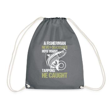 Saltwater Adventure for Tarpon Fishing Enthusiasts - Drawstring Bag - grey - Front