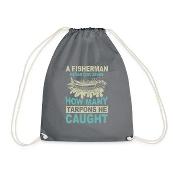 Tarpon Fishing Fishing Fisherman Anglers - Turnbeutel - Grau - Vorne