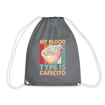 Spanisches Kaffeedesign „cafecito & Concha Lovers“ - Turnbeutel - Grau - Vorne