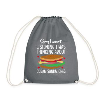 Cuban Sandwich Peanut Butter for Men and Women - Drawstring Bag - grey - Front