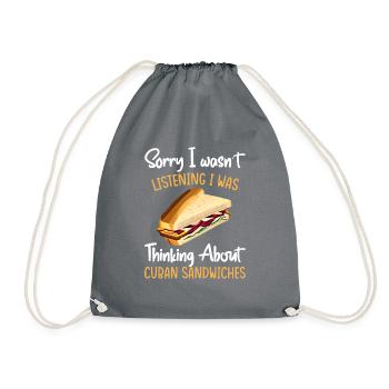 Cuban Sandwich Peanut Butter for Men and Women - Drawstring Bag - grey - Front