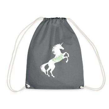 Licorne Vegan Love T-Shirt Végétarien Jeu de mots magique - Sac de sport léger - gris - Devant