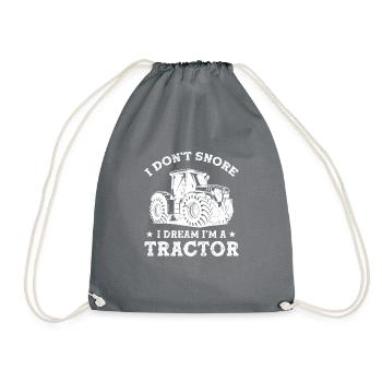 Ich Schnarche Nicht, Ich Träume Einen Traktor - Turnbeutel - Grau - Vorne