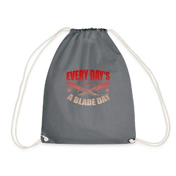 Every day is a blade day - Drawstring Bag - grey - Front