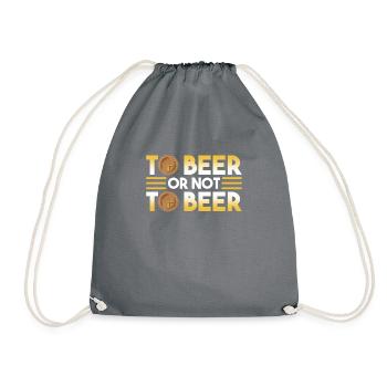 Bier Oder Nicht Bier - Turnbeutel - Grau - Vorne