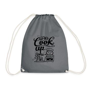 Funny Saying Chef Cooking Chef Baking Gift - Drawstring Bag - grey - Front