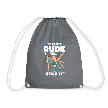 It's not rude to yell - Drawstring Bag - grey - Front
