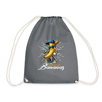 Skurril Zu Deinem Stil Let's Go Bananen - Turnbeutel - Grau - Vorne