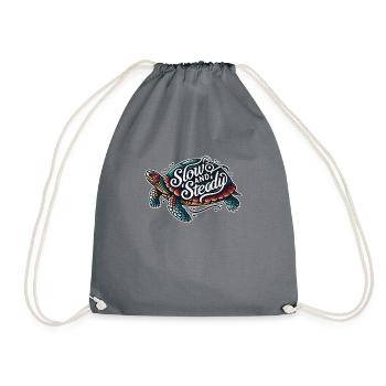 Patience avec notre tortue lente et régulière - Sac de sport léger - gris - Devant