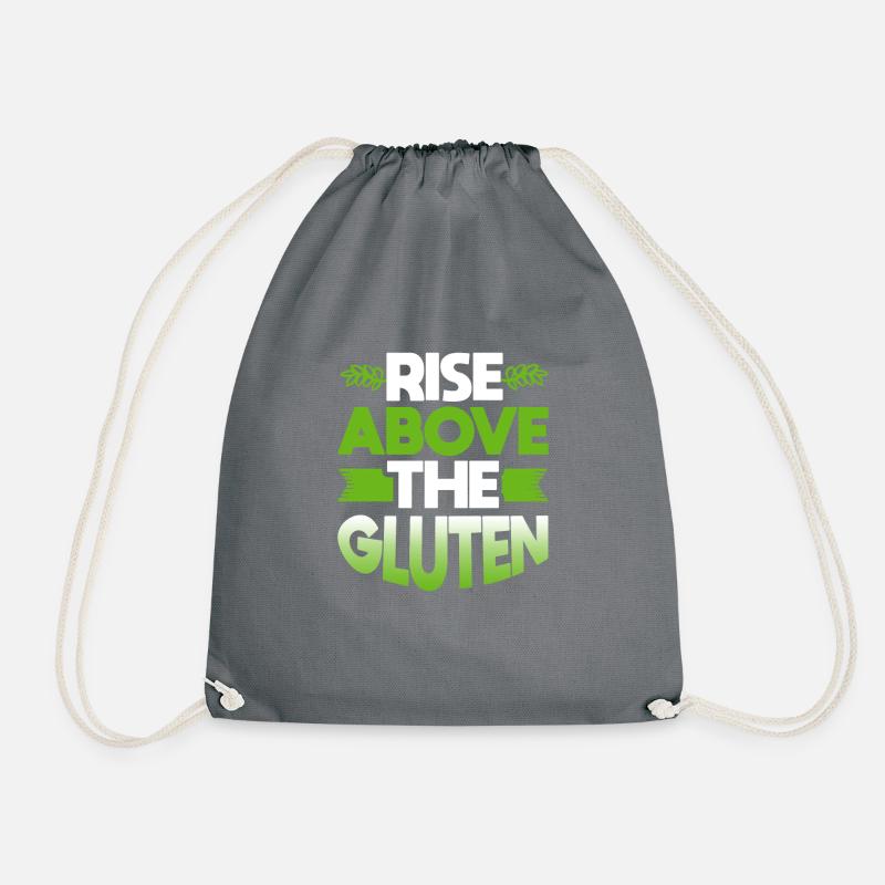 Rise Above The Gluten - Drawstring Bag - grey