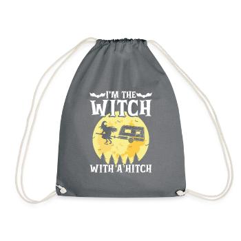 Halloween I'm the Witch with a Hook - Drawstring Bag - grey - Front