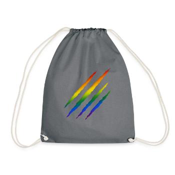 Regenbogen LGBT - Turnbeutel - Grau - Vorne