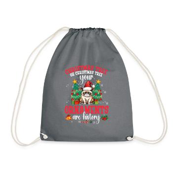 Weihnachtsbaum, Oh Weihnachtsbaum, Deine Ornamente - Turnbeutel - Grau - Vorne