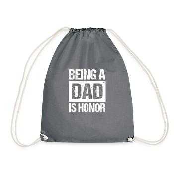 Being a father is an honor - Drawstring Bag - grey - Front