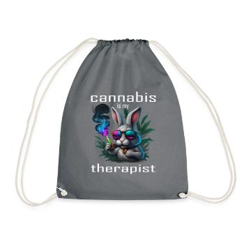 Cannabis Ist Mein Therapeut - Turnbeutel - Grau - Vorne