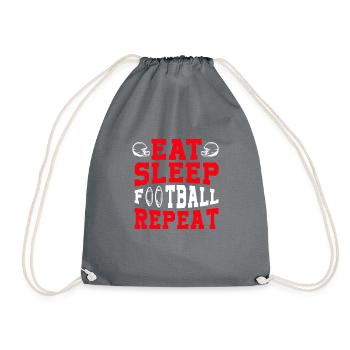 Sleep Football Repeat - Drawstring Bag - grey - Front