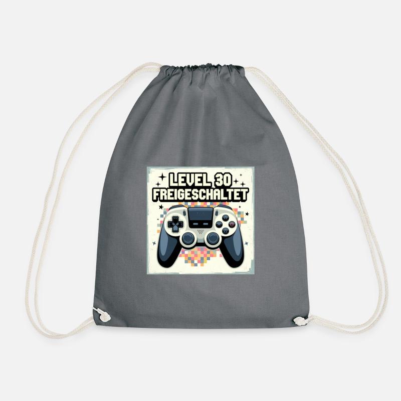 Level 30 Unlocked Gamer Controller - Drawstring Bag - grey