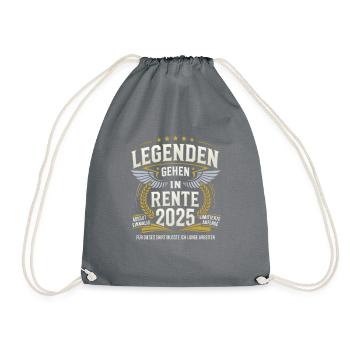 Legenden Gehen In Rente 2025 - Turnbeutel - Grau - Vorne