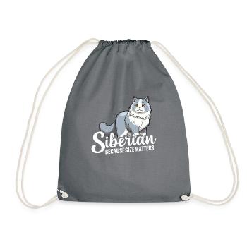 Siberian cat: because size matters - Drawstring Bag - grey - Front